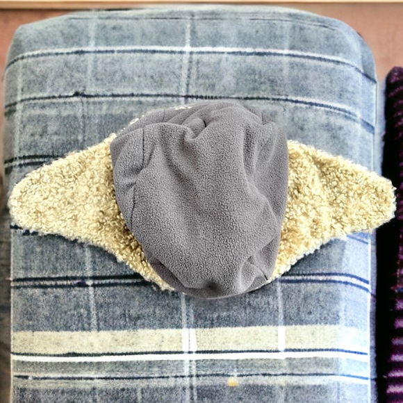 GAP Kids Sherpa & Fleece Charcoal Gray/Tan Trapper Hat, Youth L/XL - Picture 9 of 11